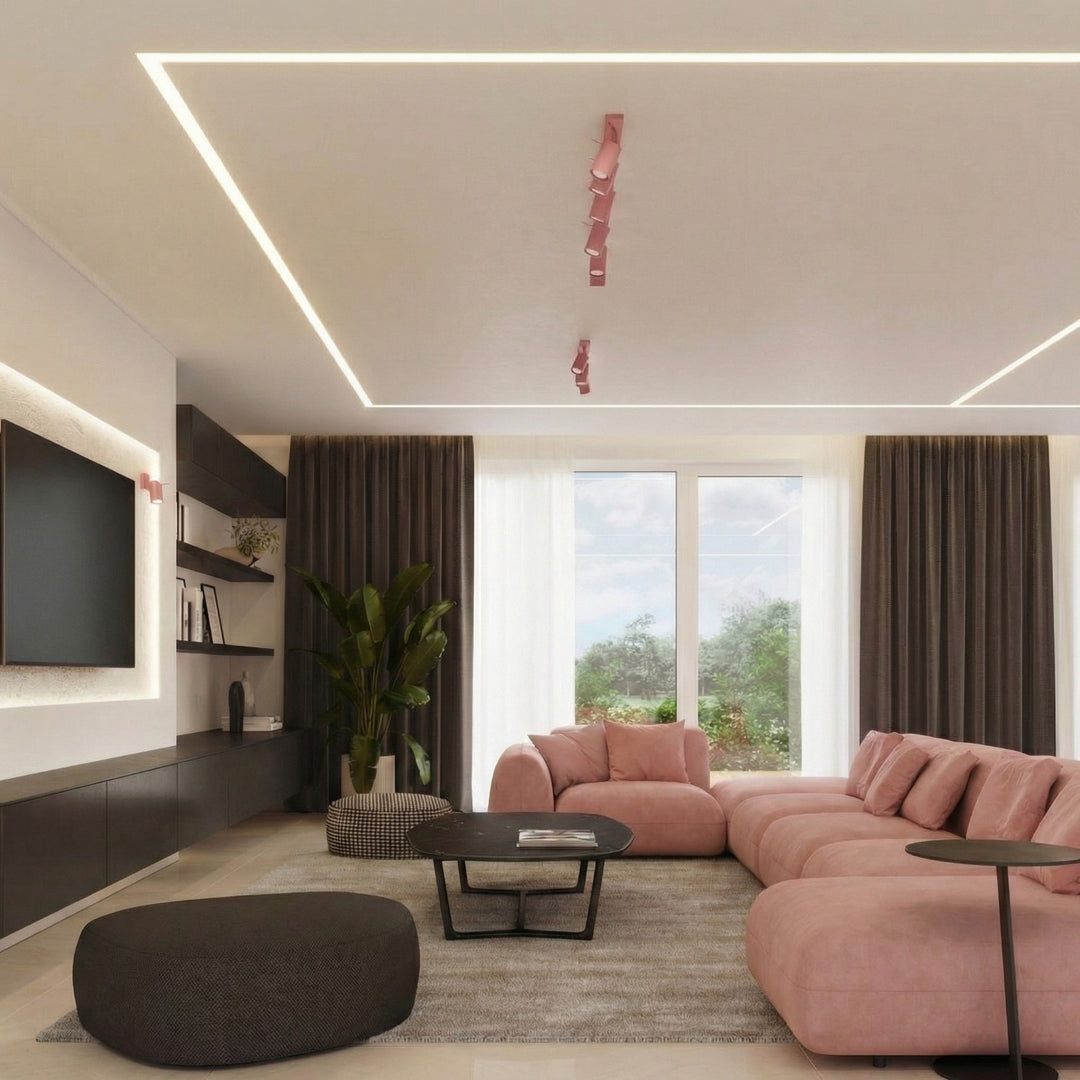 Loftlampe RING 3P pink