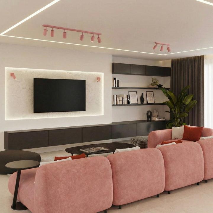 Loftlampe RING 3P pink