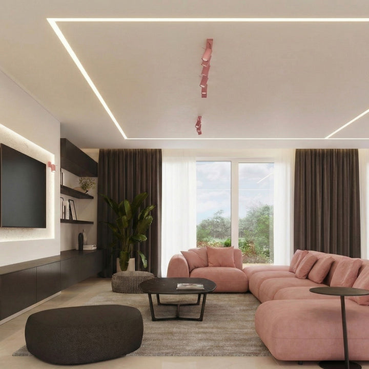 Loftlampe RING 4L pink