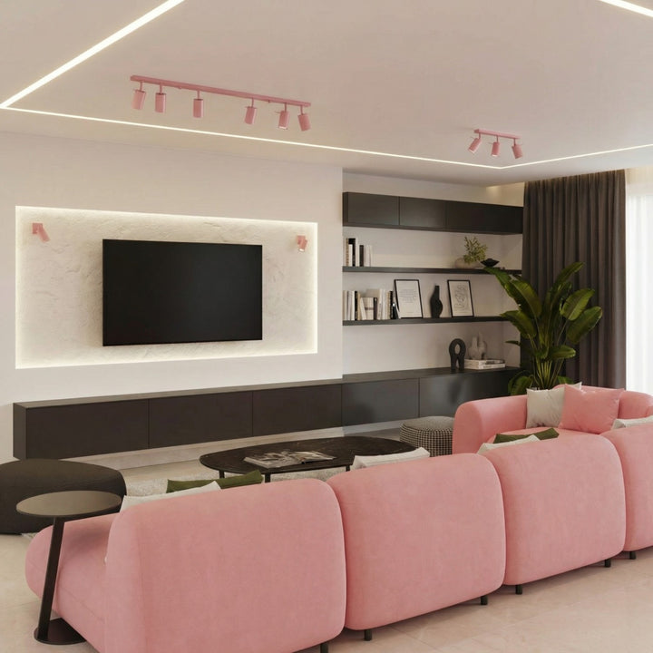 Loftlampe RING 6L pink