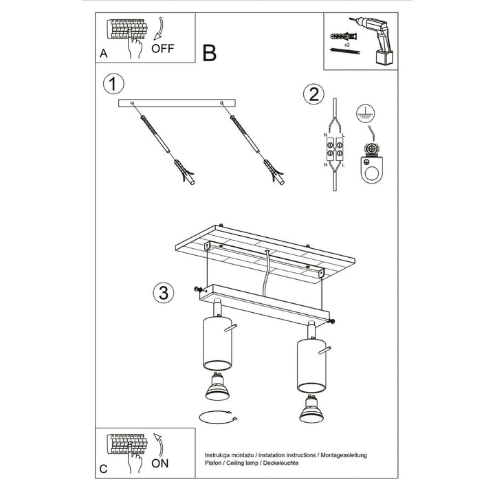 Loftlampe RING 2 gul