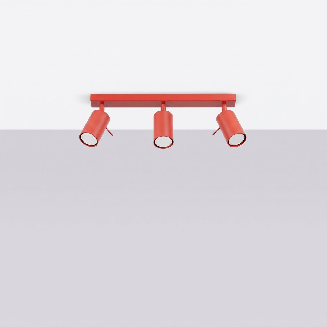 Loftlampe RING 3L rød