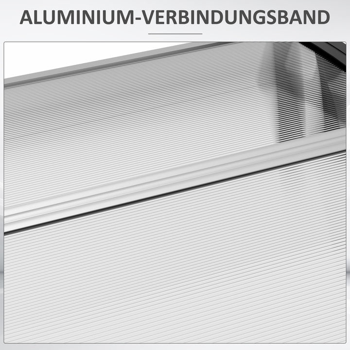 Dørmarkise, beskyttelse mod regn, vind og hagl, polycarbonat, aluminiumsforbindelsesstænger, 200 x 96 x 27 cm, sort