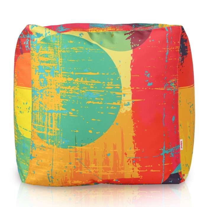 Square Cube Ottoman - Premium Printed Fabric