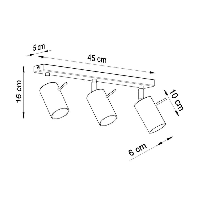 Loftlampe RING 3L azurblå