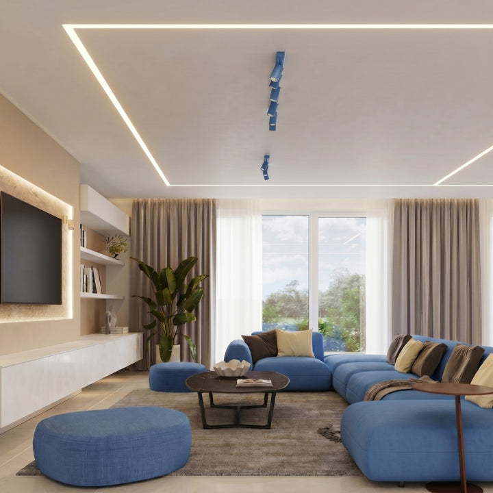 Loftlampe RING 4L azurblå