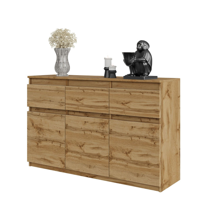 NOAH - Kommode med 3 skuffer - Wotan Eiche H75cm B120cm D35cm