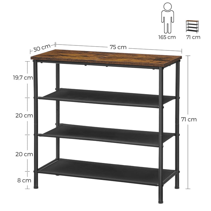 Industriel skoreol med topplade – stil og funktion