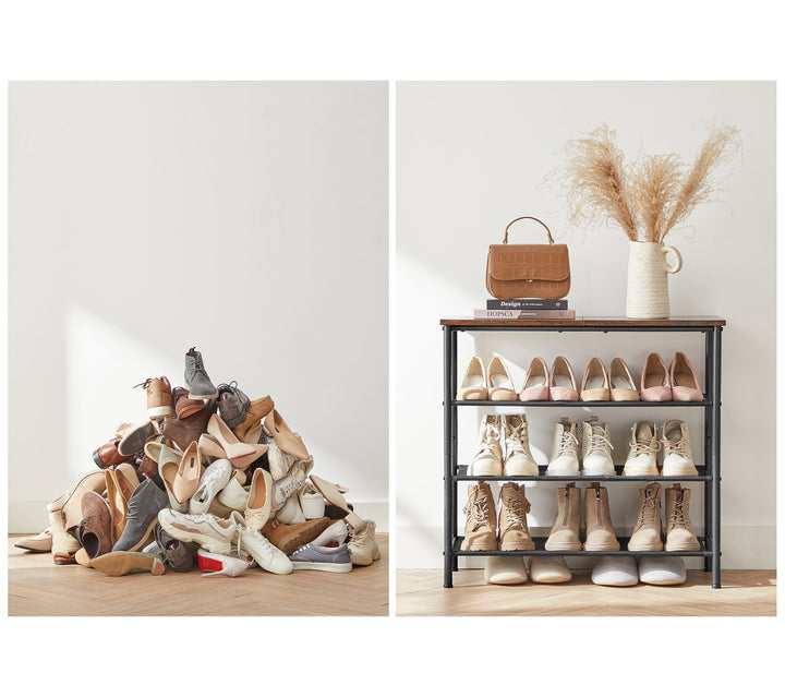 Industriel skoreol med topplade – stil og funktion