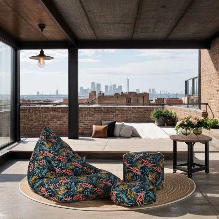 Square Cube Ottoman - Premium Printed Fabric