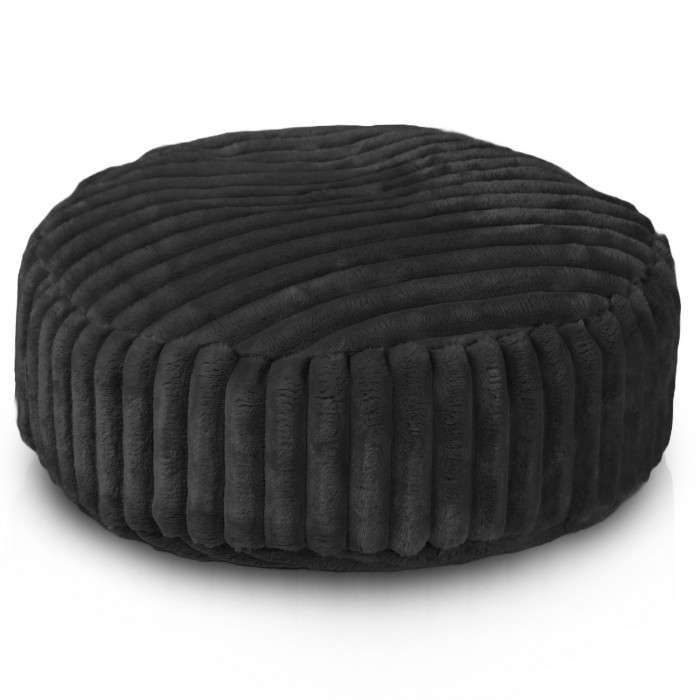 Round Footstool Pouffe - Jumbo Corduroy Royal
