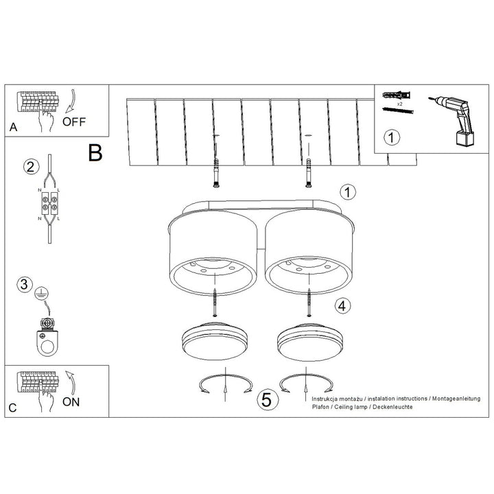 Loftlampe MODO 2 gråbrun Gx53