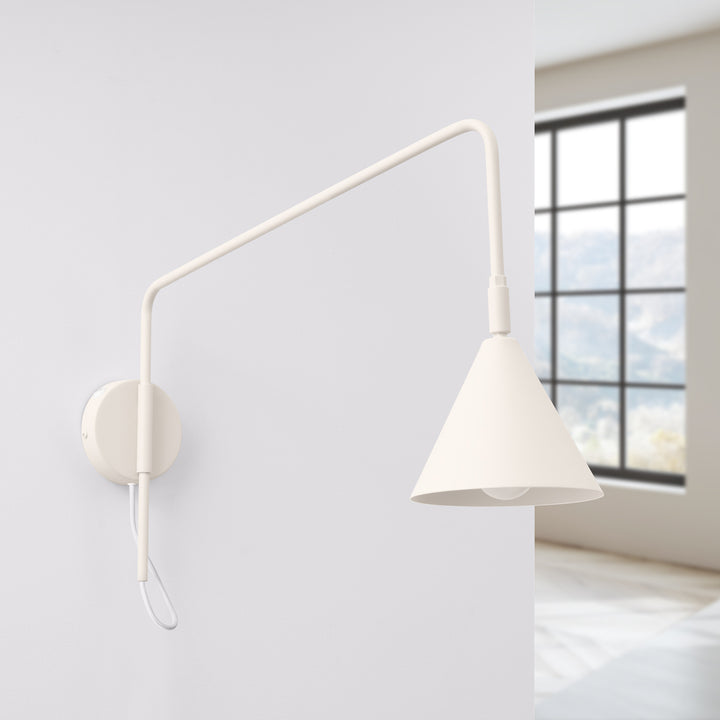 Væglampe NOX 1 beige med kontakt