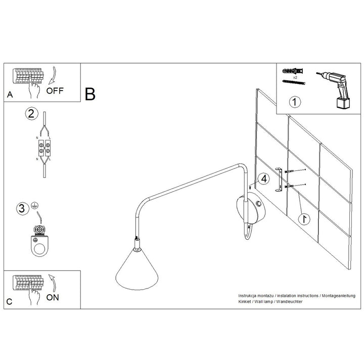 Væglampe NOX 1 olivengrøn med kontakt