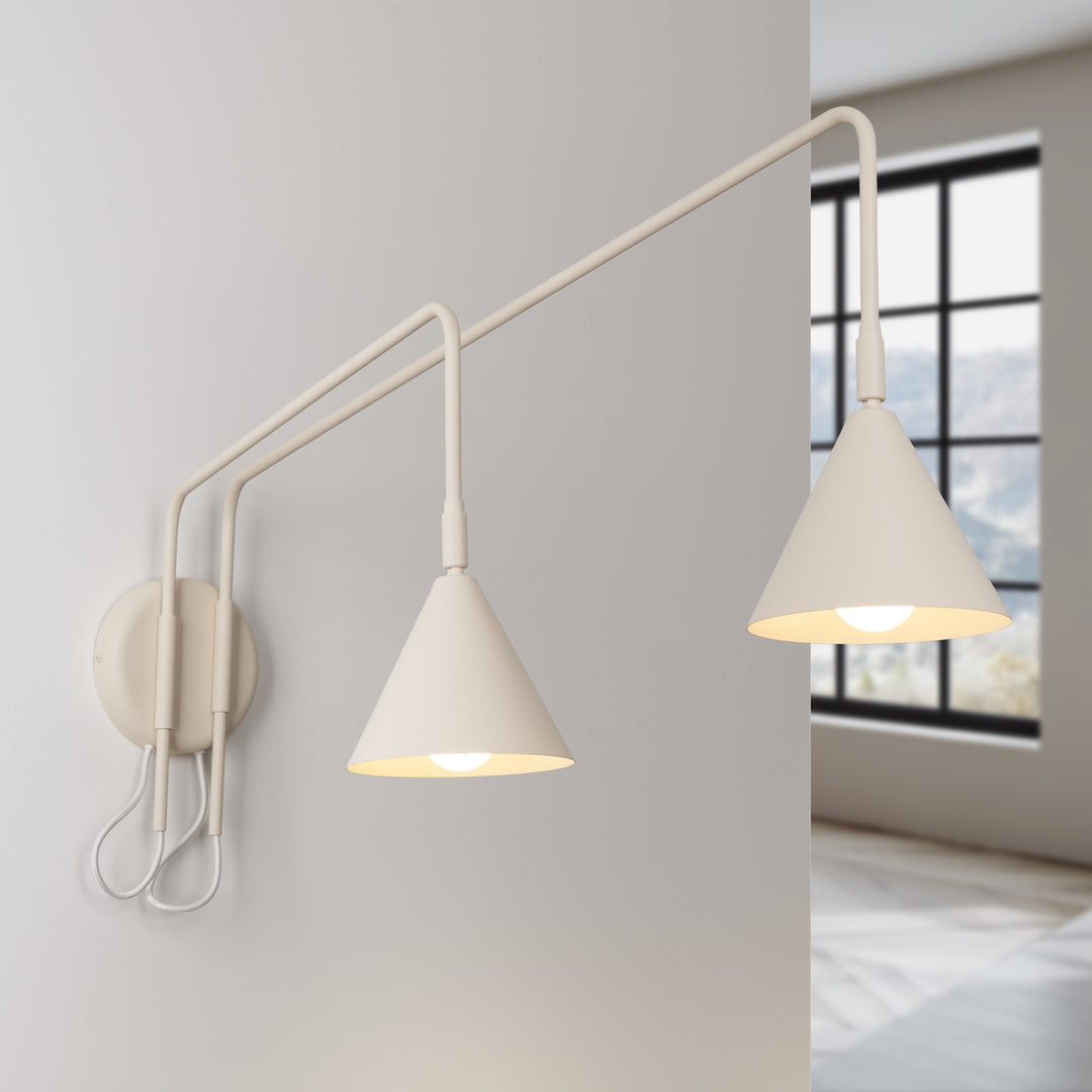 Væglampe NOX 2 beige med kontakt
