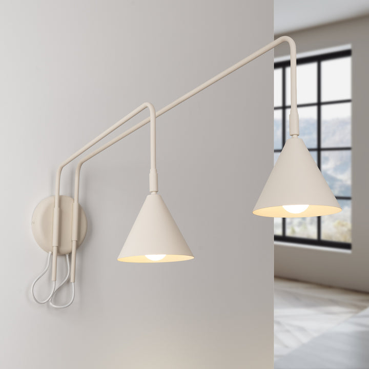 Væglampe NOX 2 beige med kontakt