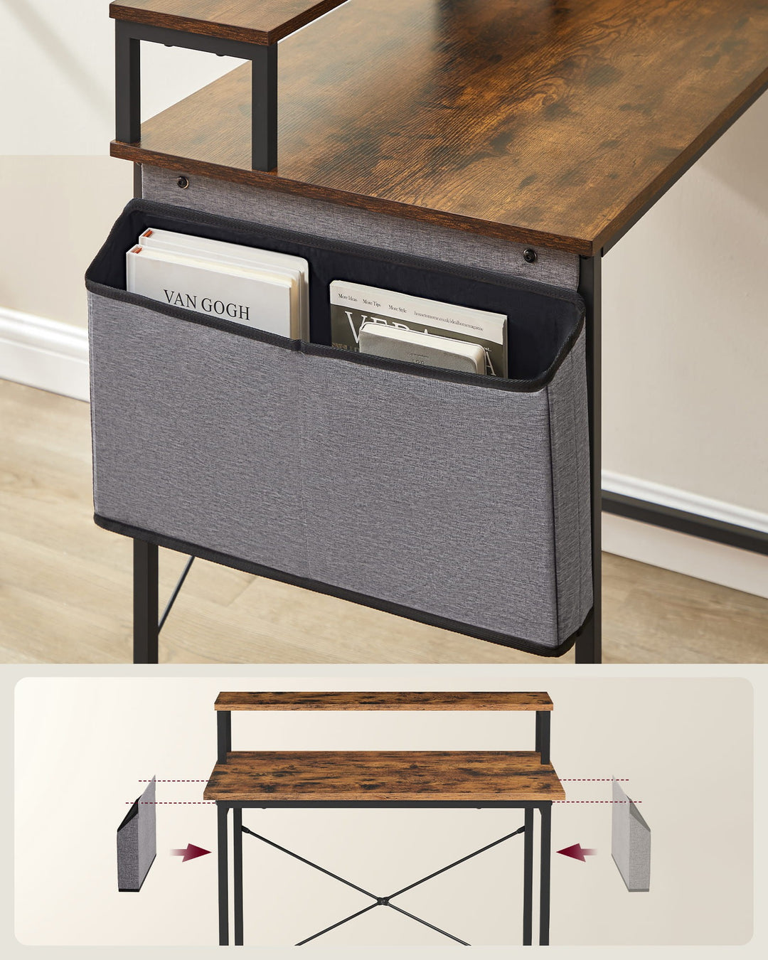 Kompakt skrivebord i rustikt design – funktion og stil