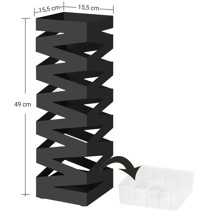 Elegant paraplyholder i sort – praktisk opbevaring
