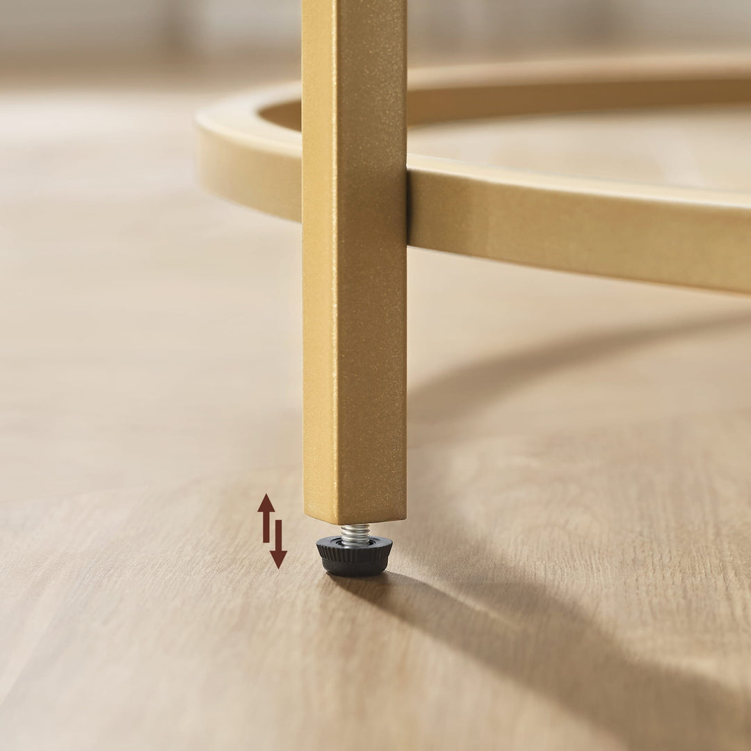 Elegant rundt sofabord – moderne design i guld og hvid