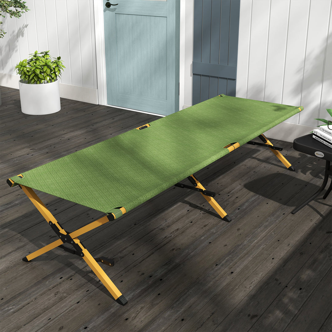 Sammenklappelig feltseng med bæretaske 196 x 64 x 45 cm gæsteseng op til 200 kg til udendørs campingrejser