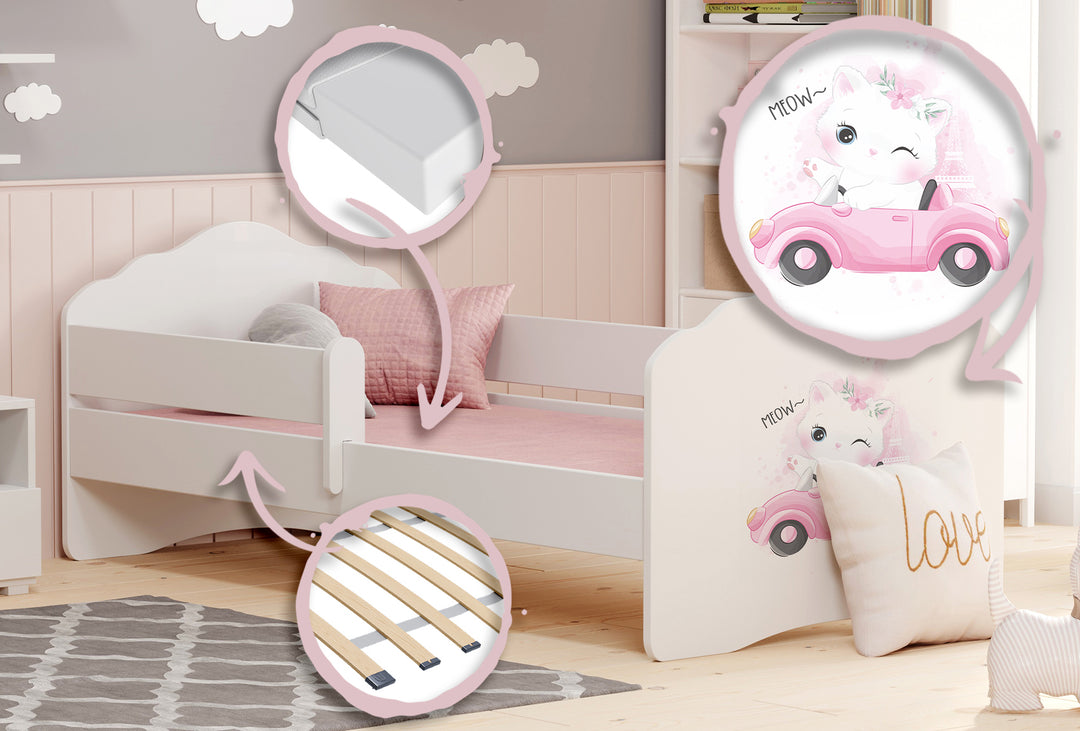 FALA børneseng 160x80 med gelænder - Kat