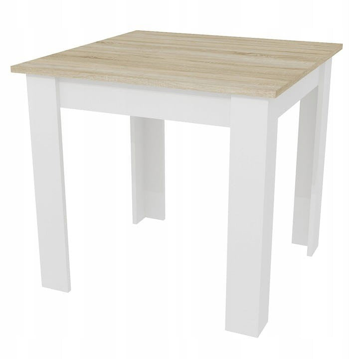 Sæt med firkantet bord 80x80 cm, Sonoma eg + 4 MARK stole, grå