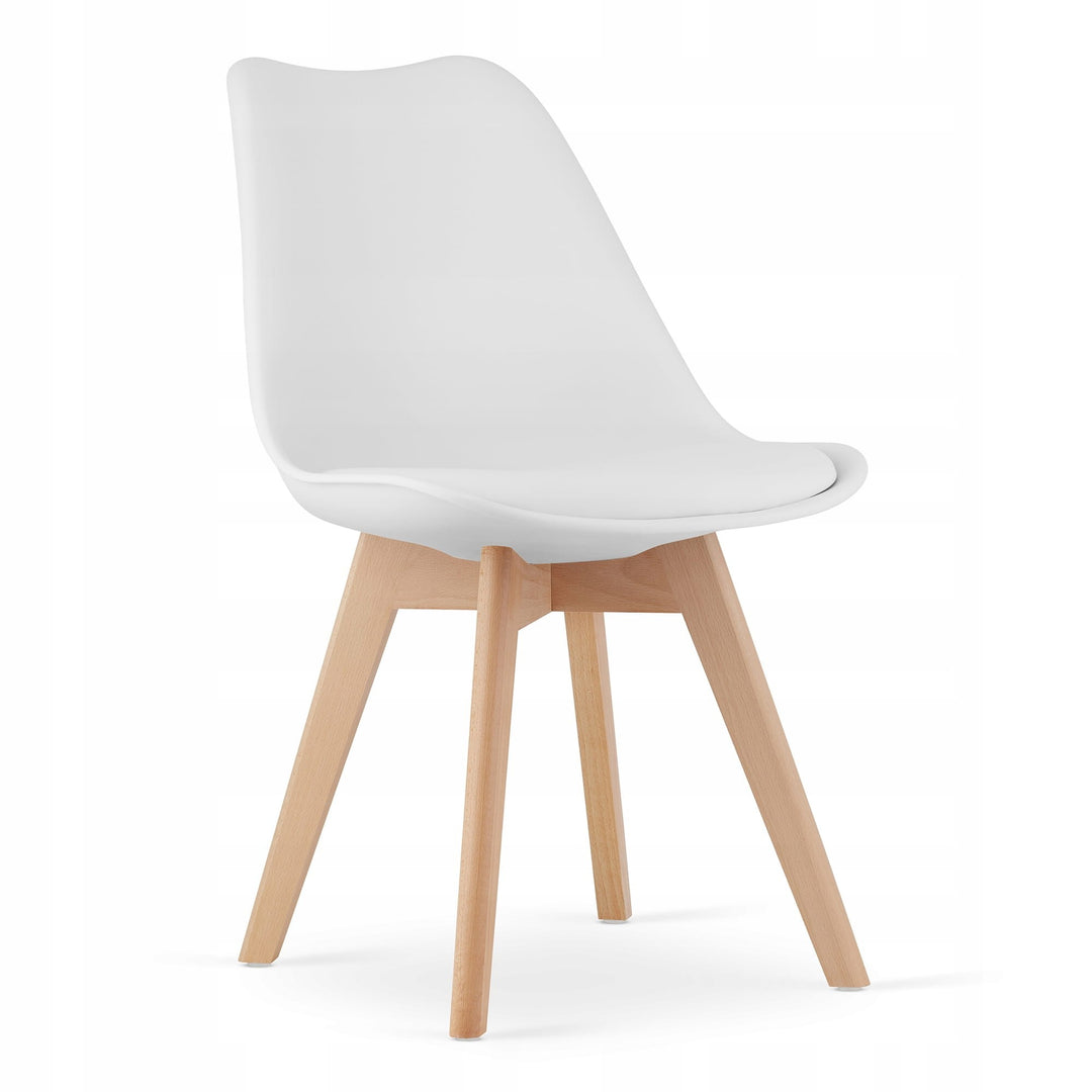 Rektangulært bordsæt 120x80 cm Sonoma eg + 4 MARK hvide stole