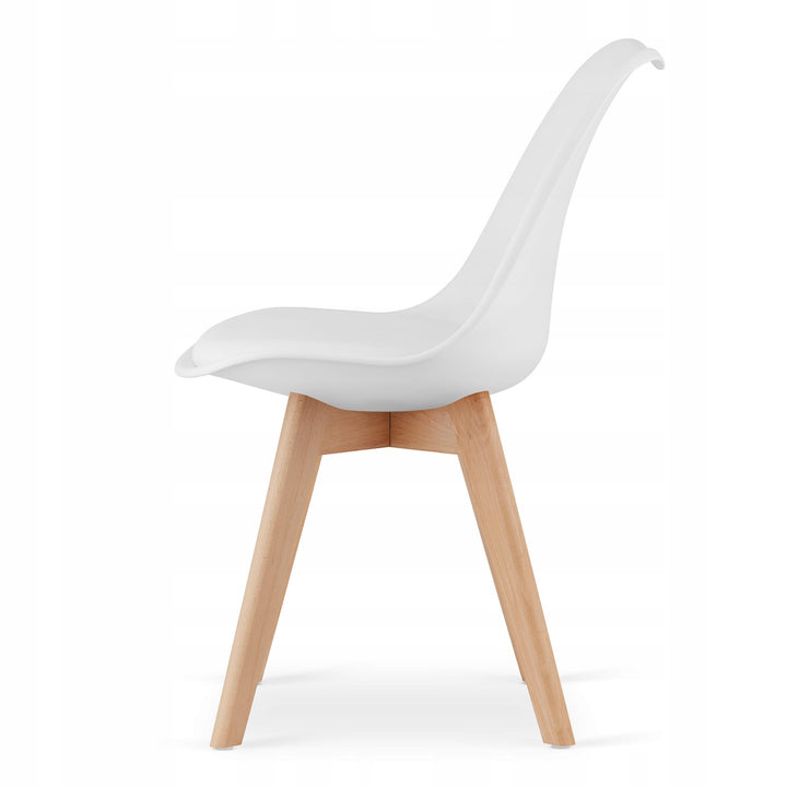 Rektangulært bordsæt 120x80 cm Sonoma eg + 4 MARK hvide stole