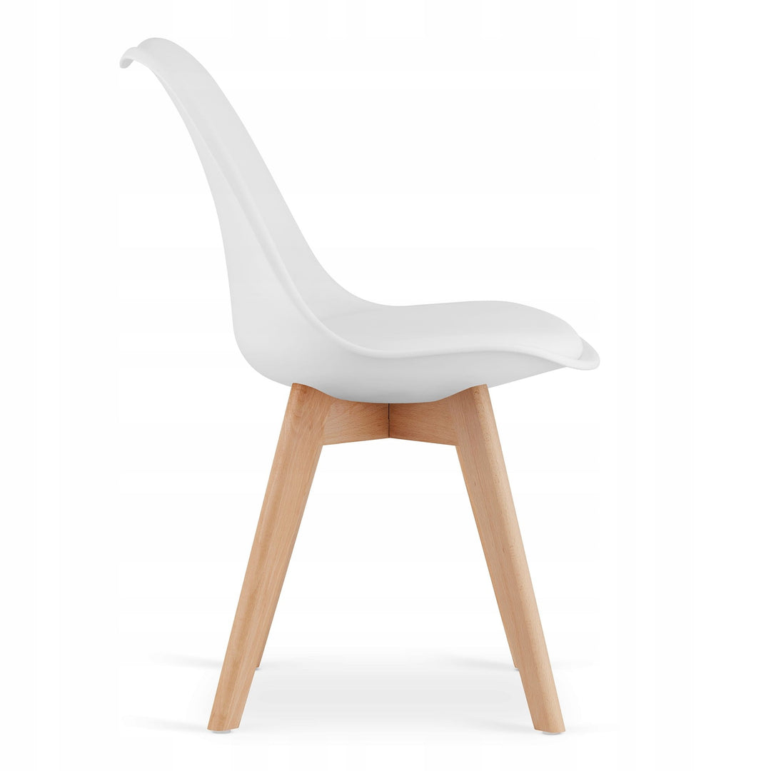 Rektangulært bordsæt 120x80 cm Sonoma eg + 4 MARK hvide stole