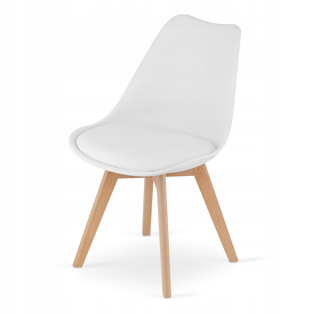 Rektangulært bordsæt 120x80 cm Sonoma eg + 4 MARK hvide stole