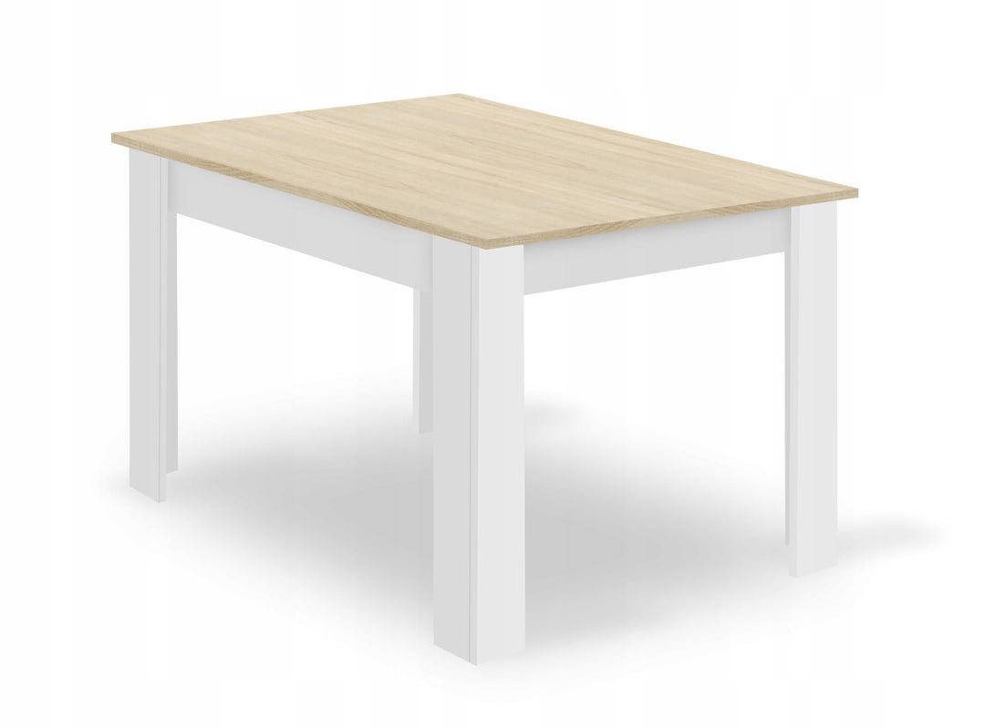 Rektangulært bordsæt 120x80 cm Sonoma eg + 4 MARK hvide stole