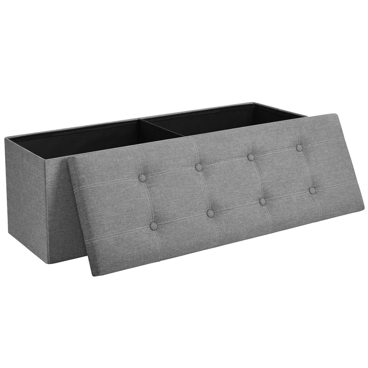 Opbevaringsbænk i grå, foldbar & elegant - 110x38x38 cm