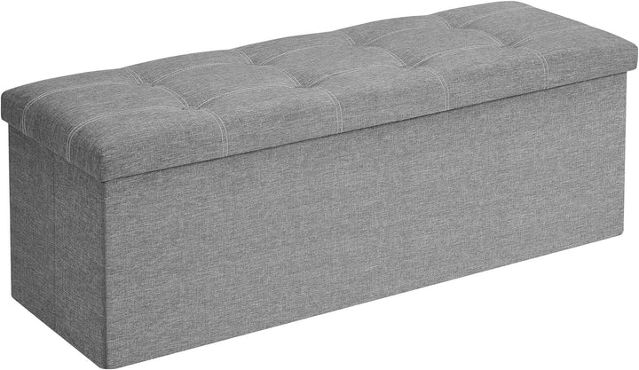 Opbevaringsbænk i grå, foldbar & elegant - 110x38x38 cm
