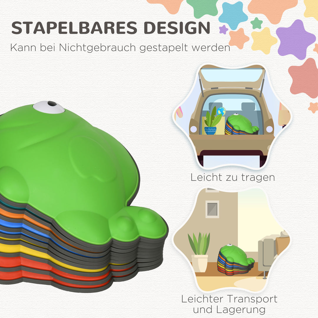 Balance stepping stones, sæt med 9, skridsikre, stabelbare, indendørs og udendørs, farverig