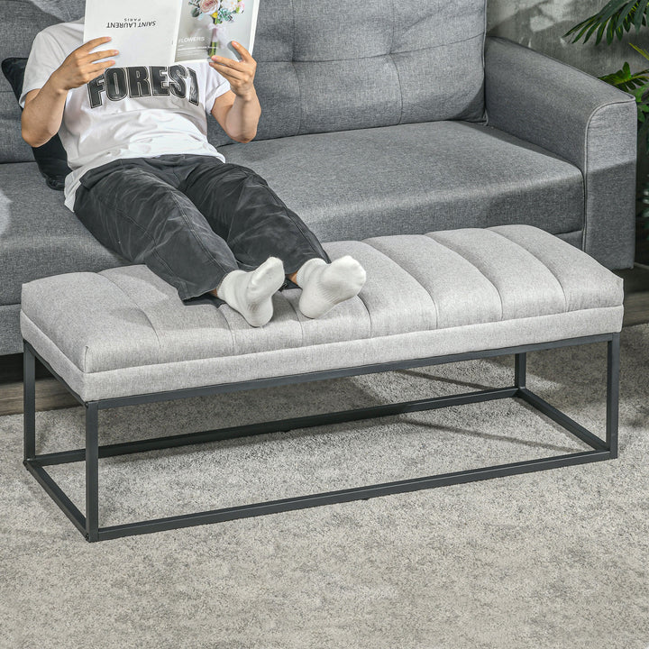 Industrielt design bænk, sengebænk, metalben, pink + sort
