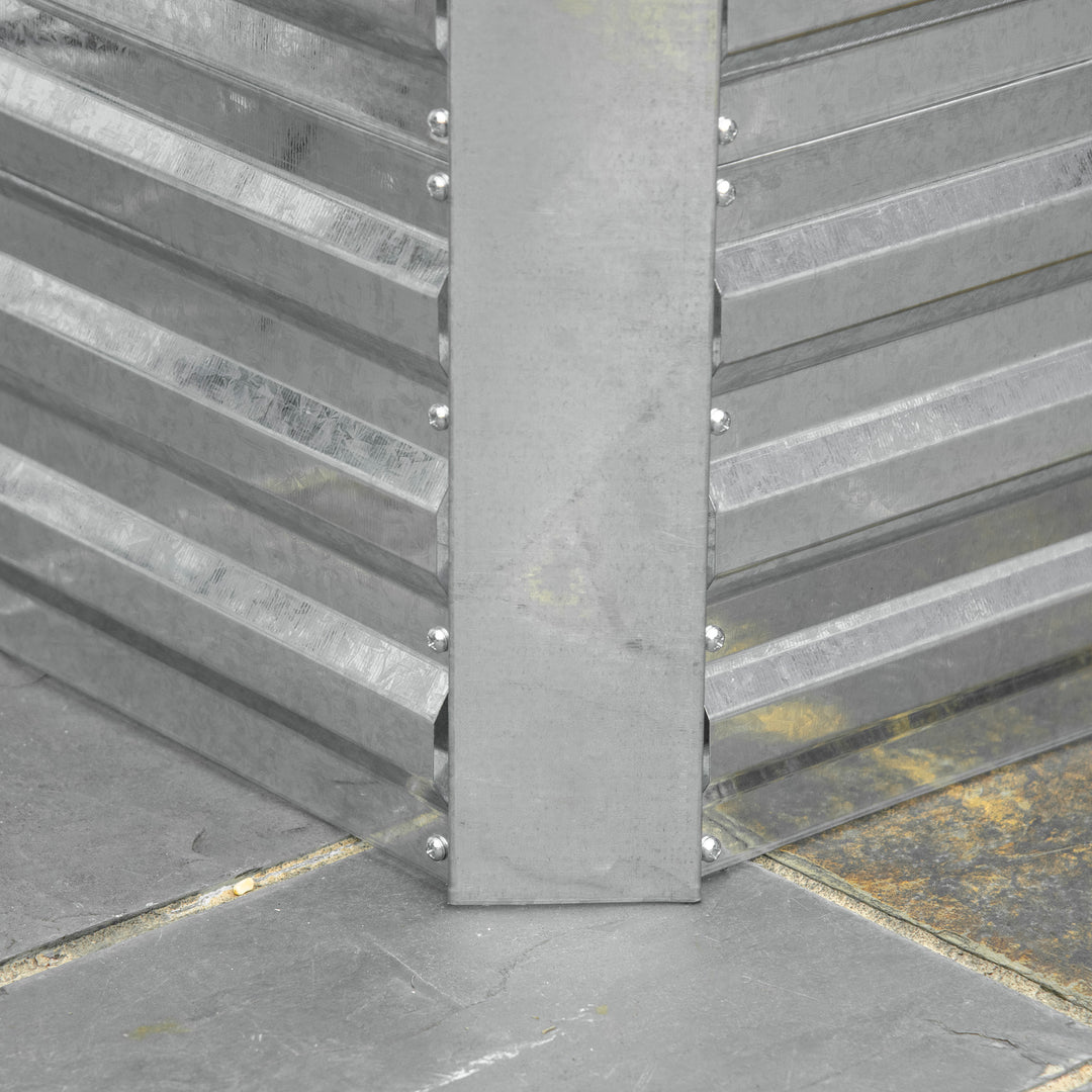 Plantepotte, praktisk blomsterbed til plantning, pleje og pleje, højbed, stål, sølv