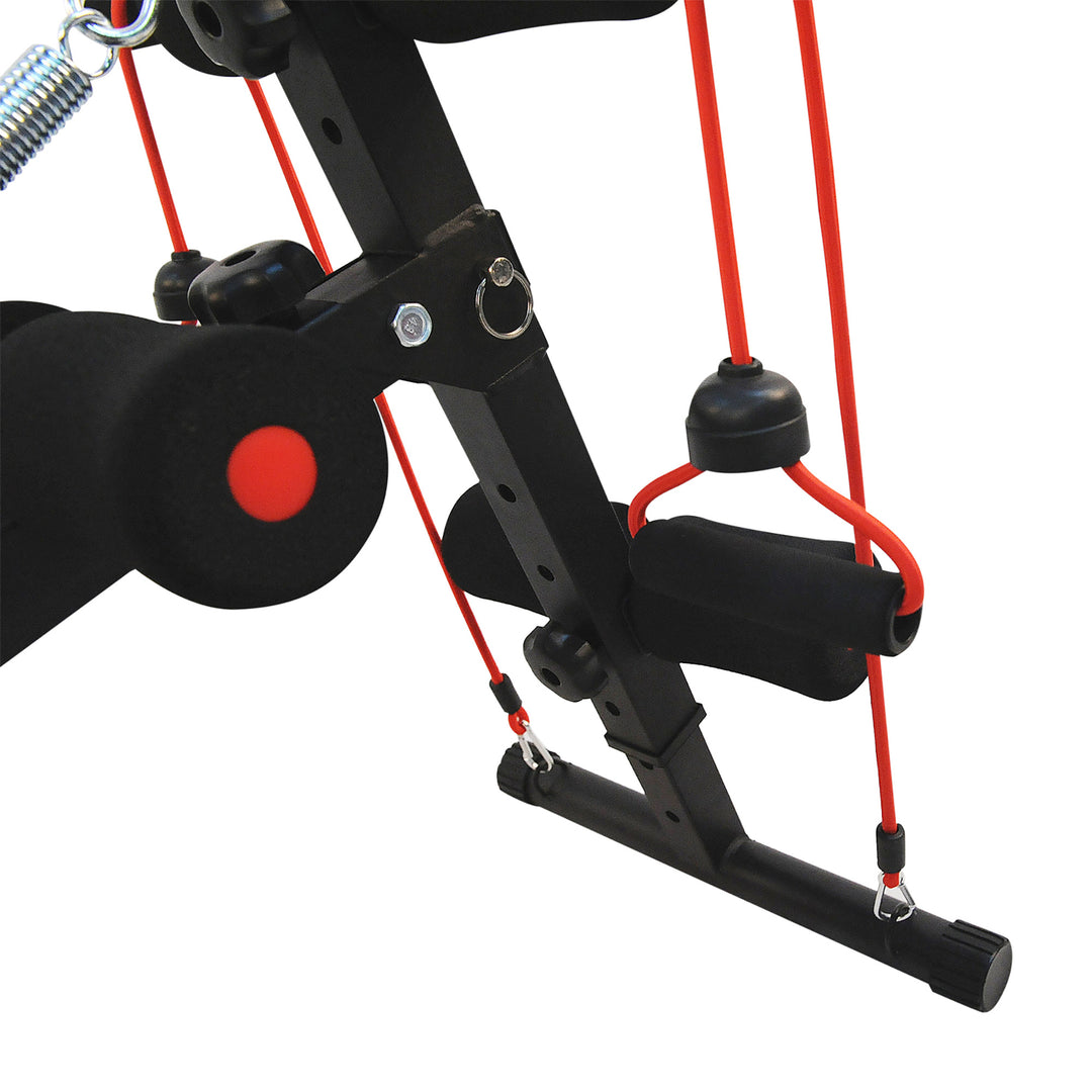 Sit-up bænk, højdejusterbar, multifunktionel vægtbænk med 4/5-vejs justerbar benfiksering, træningsbænk til helkropstræning, flad bænk, skråbænk, mavetræner og rygtræner