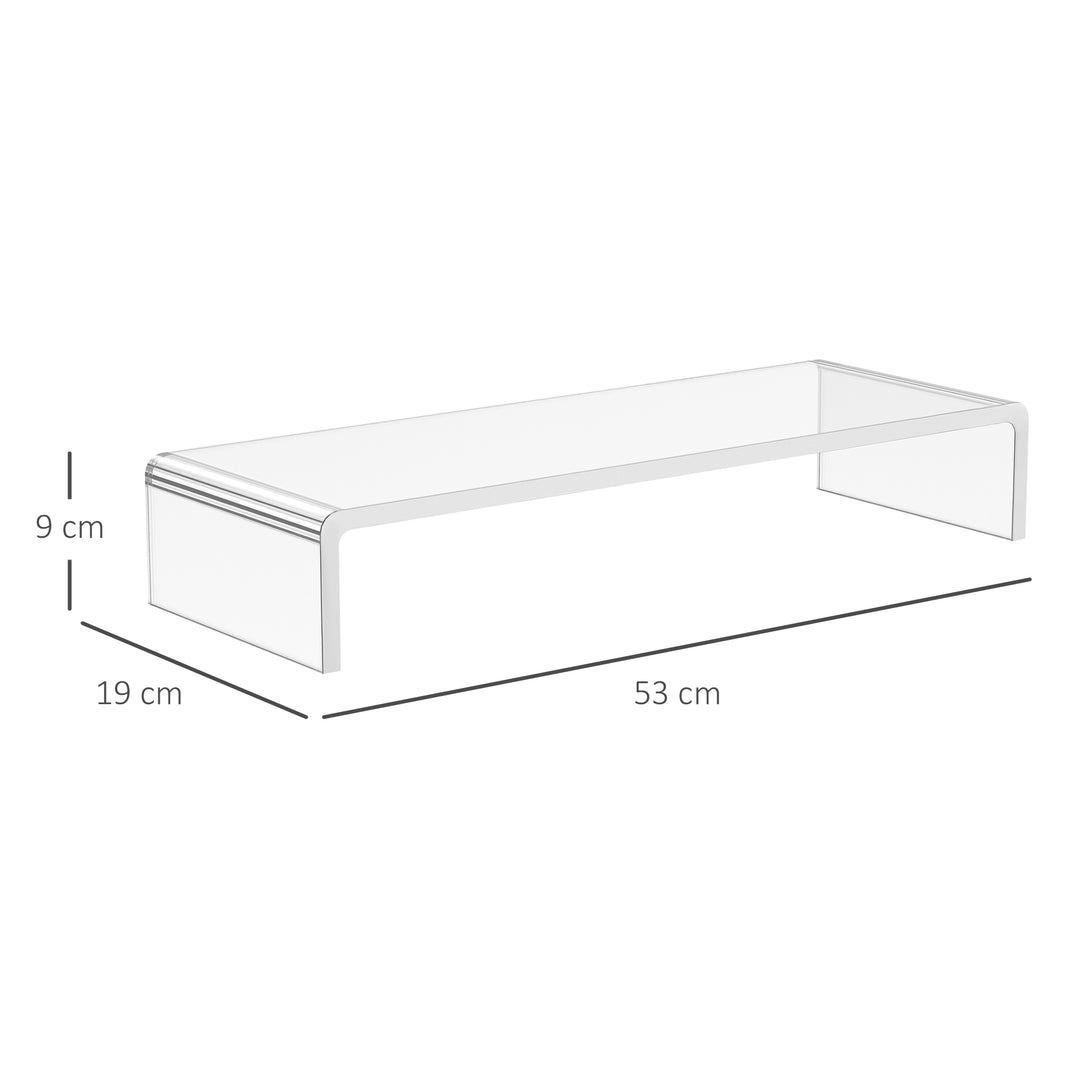 Skærmstativ til bærbar computer notebook pc ergonomisk akryl transparent 53 x 19 x 9 cm