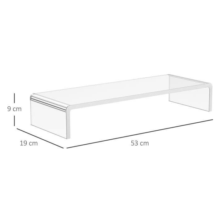 Skærmstativ til bærbar computer notebook pc ergonomisk akryl transparent 53 x 19 x 9 cm