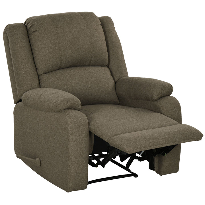 Lænestol med hældningsfunktion og fodstøtte, justerbar, op til 150 kg, stålstel, 90 x 96 x 98 cm, brun