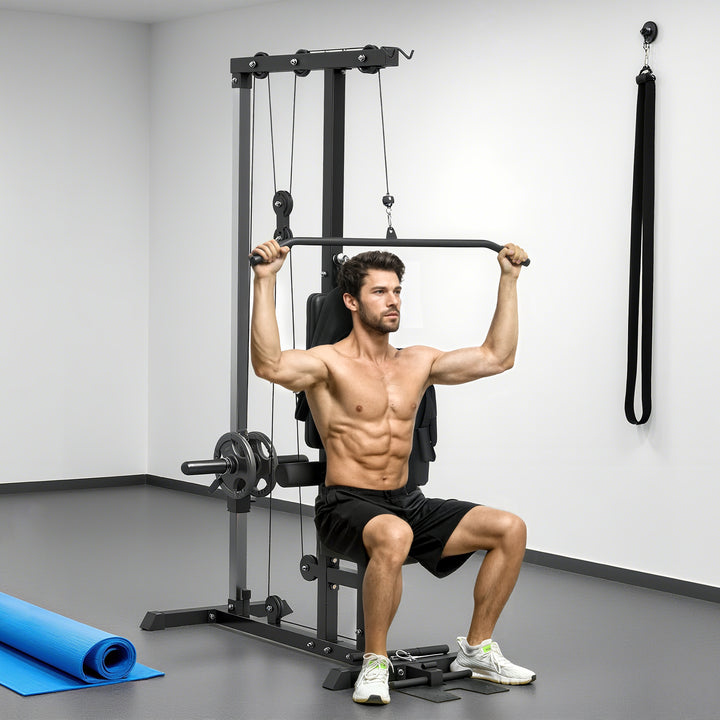 Hjemmegym, romaskiner, uden vægte, hjemmefitnessudstyr, stål, syntetisk læder, sort