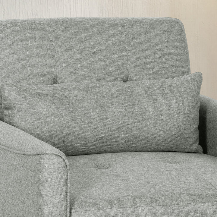 3-i-1 sovesofa, udtrækkelig sovesofa med justerbar ryglæn, grå