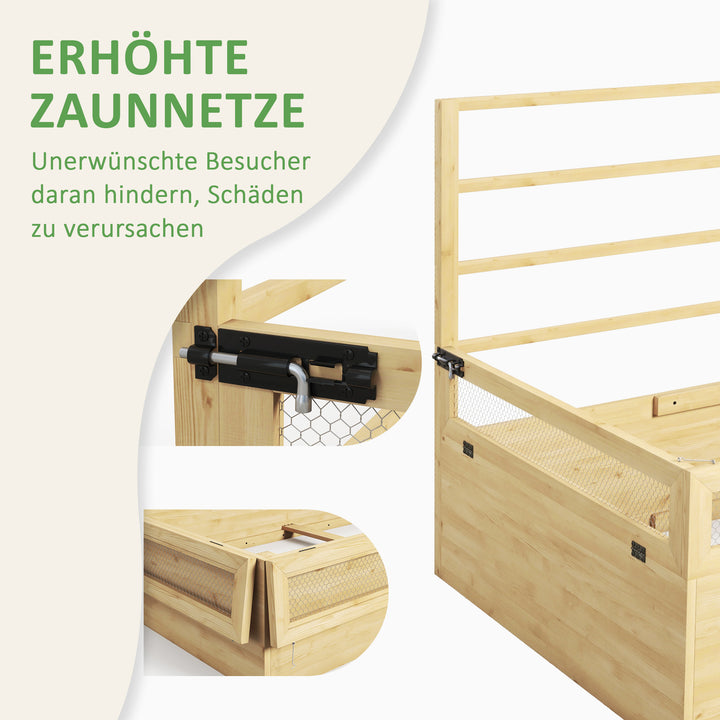 Hævet bed/plantekasse/urtehave, vejrbestandig, 1 espalier, 183 x 98,5 x 95 cm, naturlig