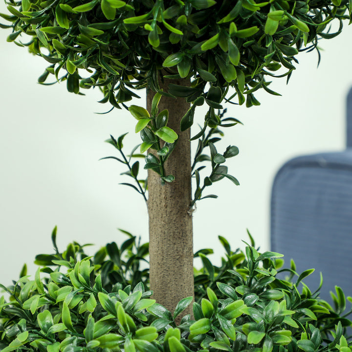 Sæt med 2 kunstige planter, kunstige buksbomplanter, uv-beskyttet, med potte, grøn