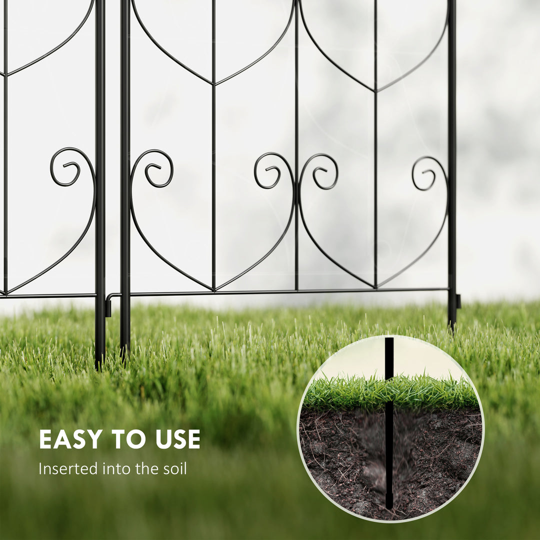 Espalier til klatreplanter med fugle, 2-pak, haveespalier til grøntsager, slyngplanter, blomster, metal, 50 x 150 cm, sort