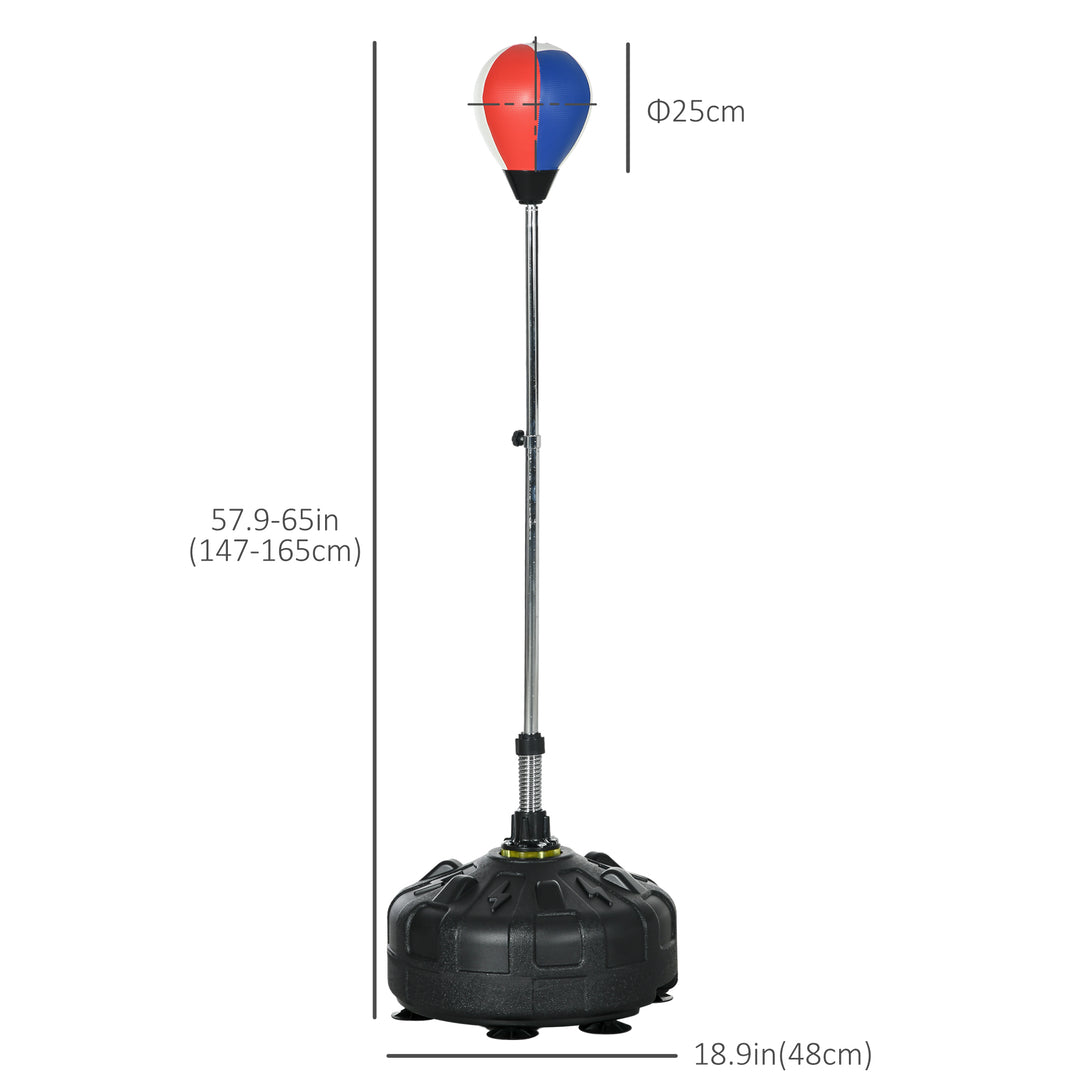 Boksebold, højdejusterbar 147-165 cm, fyldbar bund, stål, sort+rød+hvid