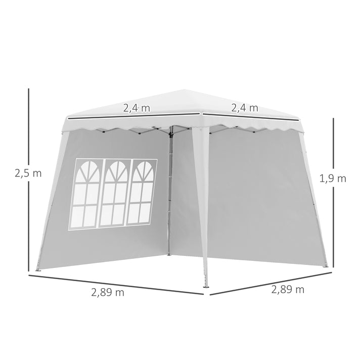 Pop up pavillion foldepavillon, inklusive stjerne, vejrbestandig, 240 x 240 x 250 cm, hvid