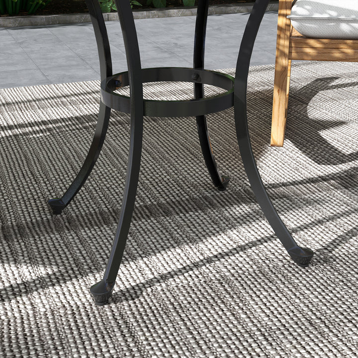 Havebord, loungebord, balkonbord, vintage design, 60 x 60 x 53 cm, sort