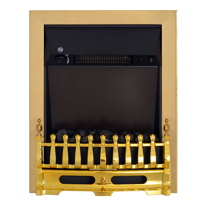 Elektrisk pejs med varmelegeme, elektrisk pejs med LED-flammeeffekt, 1000/2000W dekorativ pejs, elektrisk pejseovn, guld