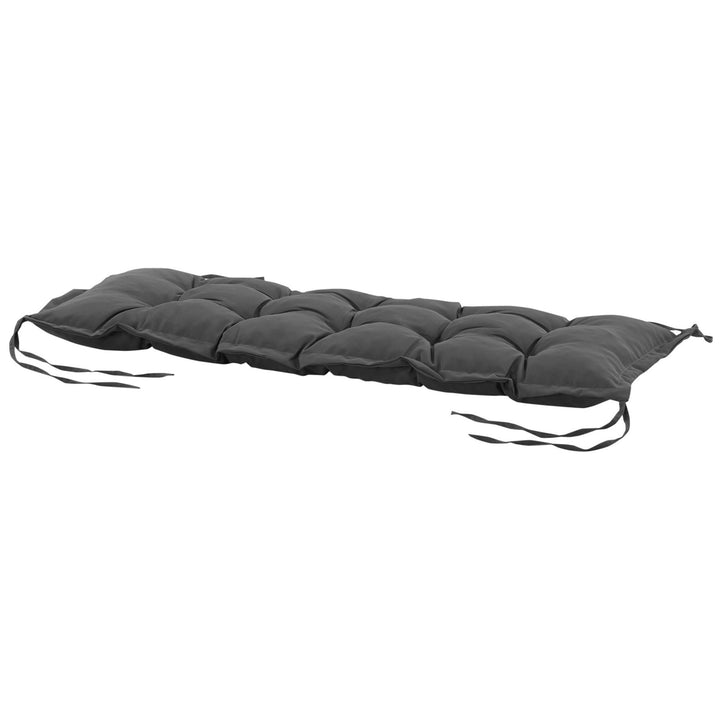Sædehynde 100x40 cm, stolehynde med bånd, 10 cm tyk, polstret hynde, mørkegrå